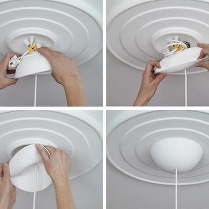 CableCup 'Quattro' Siliconen plafondkap - 4 snoeren  - Ø158mm | Zwart