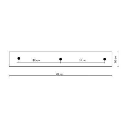 Calex Calex plafondplaat 3-gaats - 70cm mat zwart