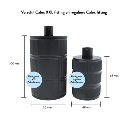 Calex Calex XXL fitting metaal  - 3-rings model E27 | Mat Zwart