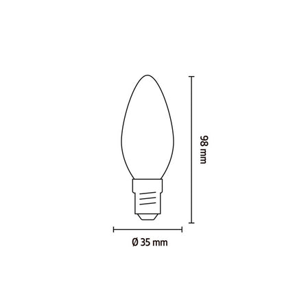 Calex LED Kaarslamp - 2,5 W - 136 Lumen - E14 | Goud