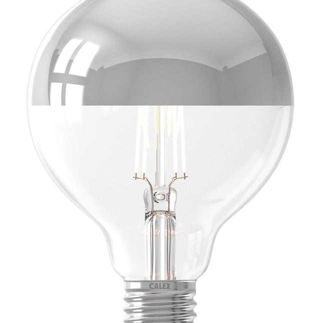Calex LED lamp - Globe G95 - E27 | Kopspiegel Zilver