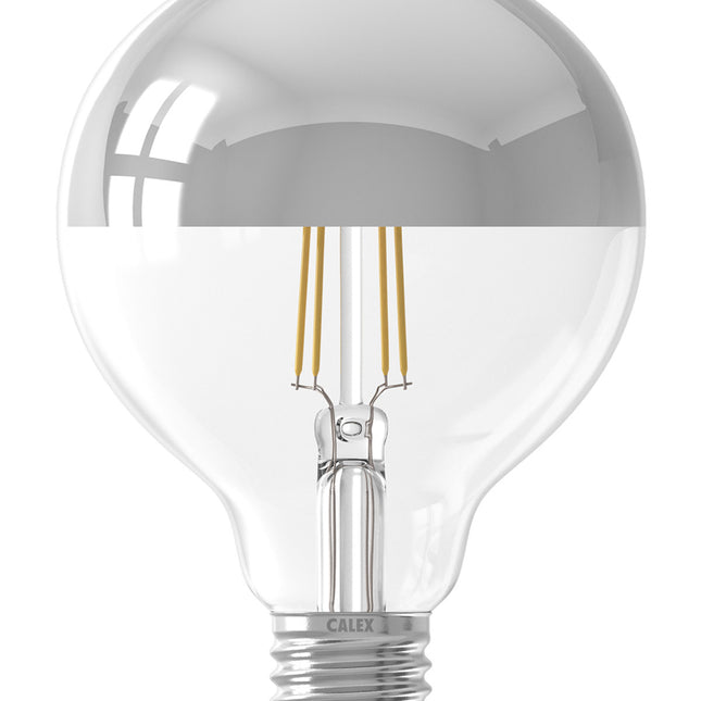 Calex LED lamp - Globe G95 - E27 | Kopspiegel Zilver