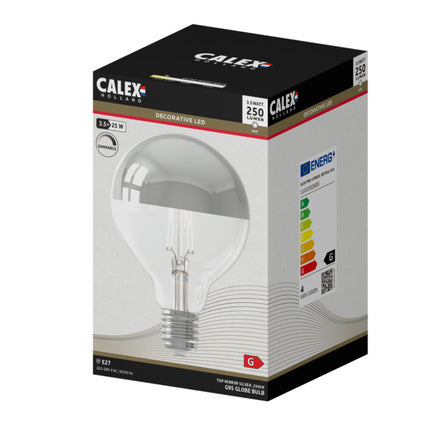 Calex LED lamp - Globe G95 - E27 | Kopspiegel Zilver