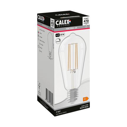 Calex LED lamp ST64 Squirrel Cage E27 | Helder (470 lumen - 2700K)