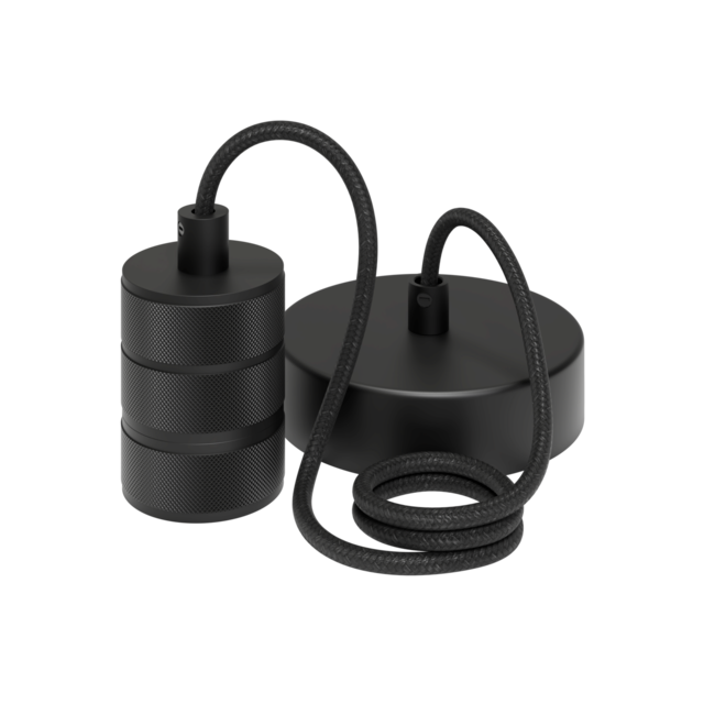 Calex Pendule met 3 rings fitting en 1.5 meter kabel | Zwart (mat)