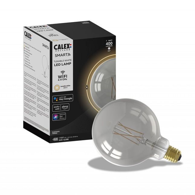 Calex SMART LED lamp - G125 Globe - E27/7W | Smoky Titanium