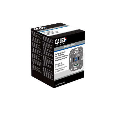 Calex Universele Inbouwdimmer / Muurdimmer voor LED met afdekplaat (3-250W)