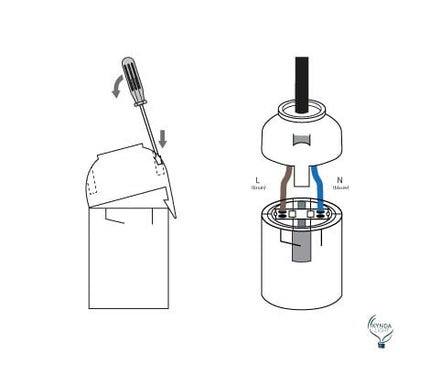 Kynda Light Binnenfitting thermoplastic met klemaansluiting Wit - E27