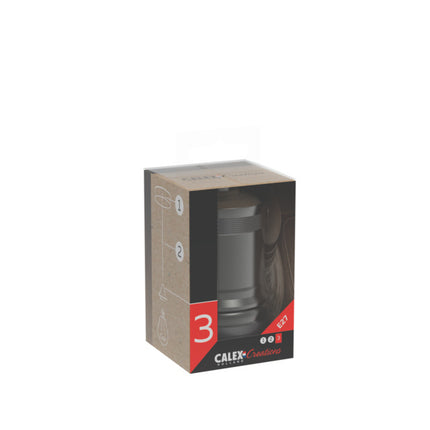 Kynda Light Calex Fitting Metaal -  'Model Peak' | Parel Zwart / Donkergrijs (mat)