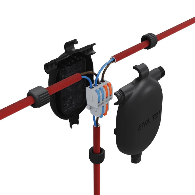 Kynda Light EIVA OUTDOOR 3-weg klikverbinding voor buiten (IP65) | Zwart