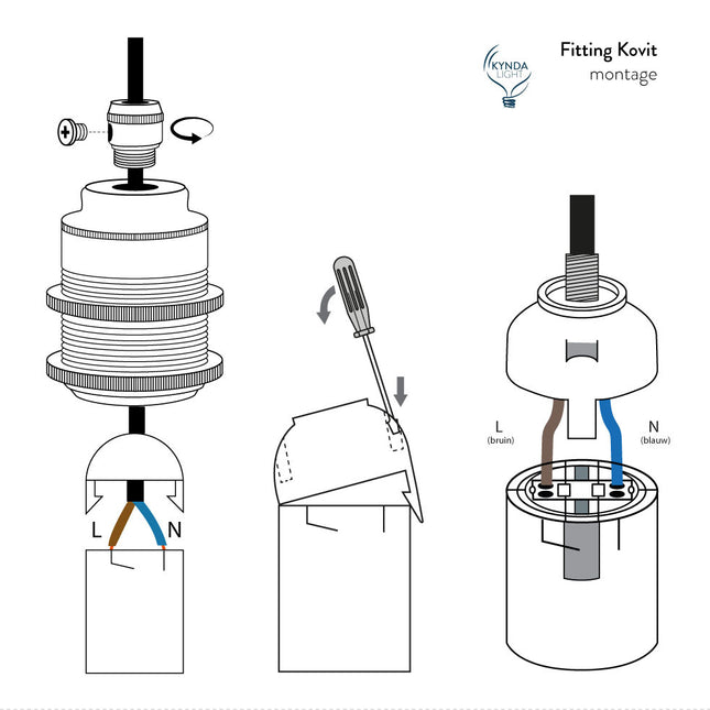 Kynda Light Fitting 'Kovit' metaal Donkergrijs