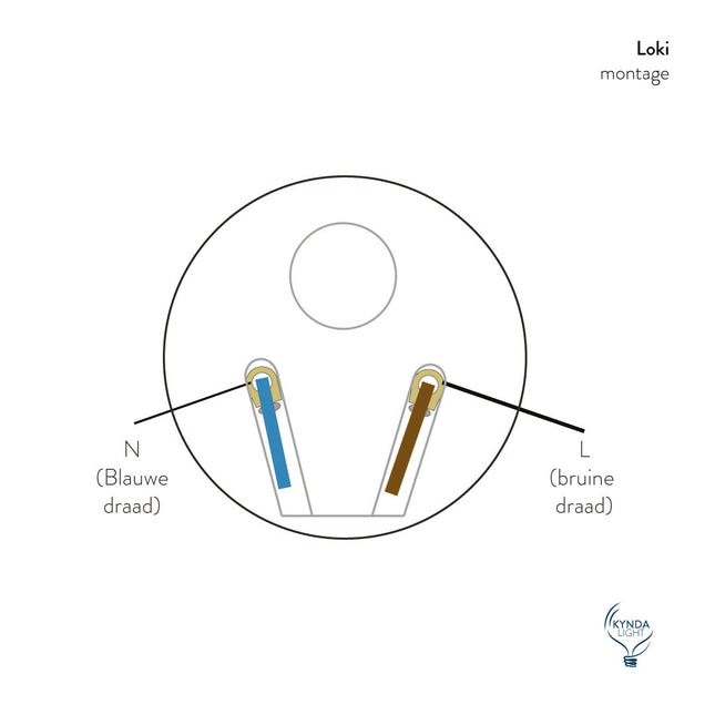 Kynda Light Fitting 'Loki' porselein Zwart