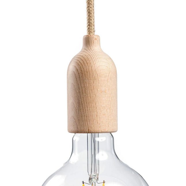 Kynda Light Fitting met verborgen kabelklem (E27) | Hout