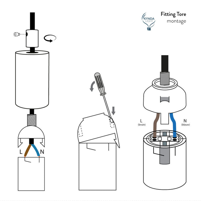 Kynda Light Fitting 'Tore' metaal Zwart