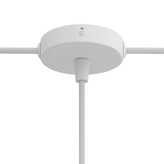 Kynda Light Kit MINI | Metalen plafondkap met 1 centraal gat en 2 zijdelingse gaten | Wit