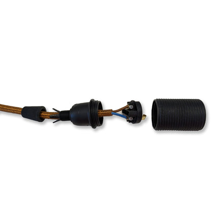 Kynda Light Kunststof E14 fitting met buitendraad | Zwart