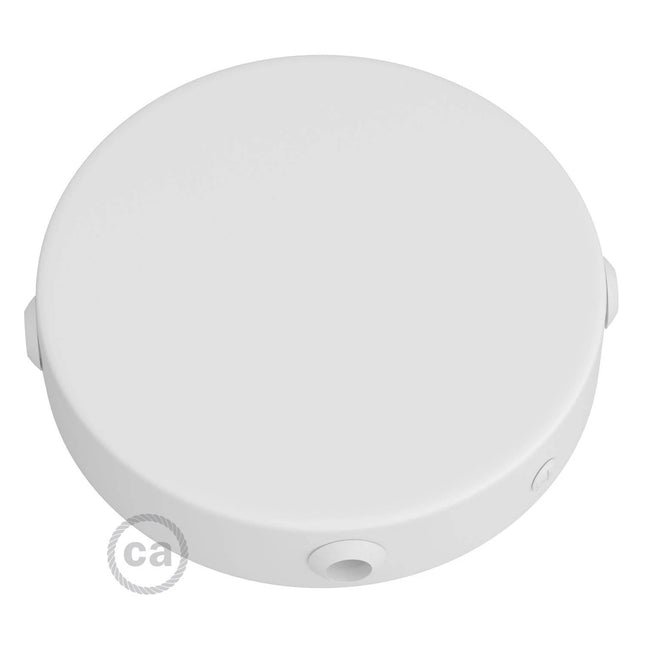 Kynda Light Metalen Plafondkap (centraaldoos) met 4 zijgaten (Ø120 mm) | Wit (mat)