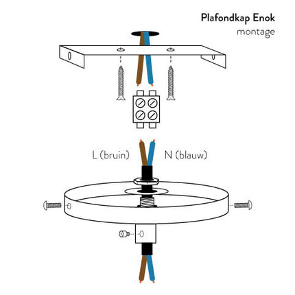 Kynda Light Plafondkap 'Enok' metaal Wit - 1 snoer