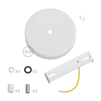 Kynda Light Plafondkap 'Enok XL' - 120 mm - metaal - 1 snoer | Wit (mat)