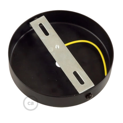 Kynda Light Plafondkap 'Enok XL' - 120 mm - metaal - 1 snoer | Zwart (mat)