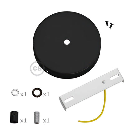Kynda Light Plafondkap 'Enok XL' - 120 mm - metaal - 1 snoer | Zwart (mat)