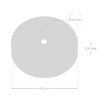 Kynda Light Plafondkap 'Enok XL' - 120 mm - metaal - 1 snoer | Zwart (mat)