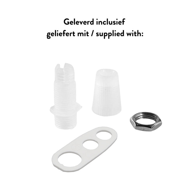 Kynda Light Plafondkap 'Hemming' metaal - 1 snoer - Ø100mm | Geborsteld Nikkel (RVS look)
