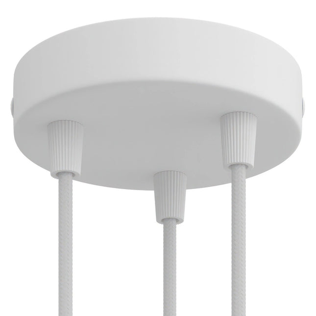 Kynda Light Plafondkap 'Latham XL' - 120 mm metaal - 3 snoeren | Wit (mat)