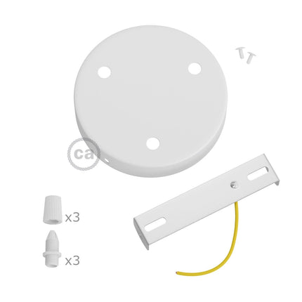 Kynda Light Plafondkap 'Latham XL' - 120 mm metaal - 3 snoeren | Wit (mat)