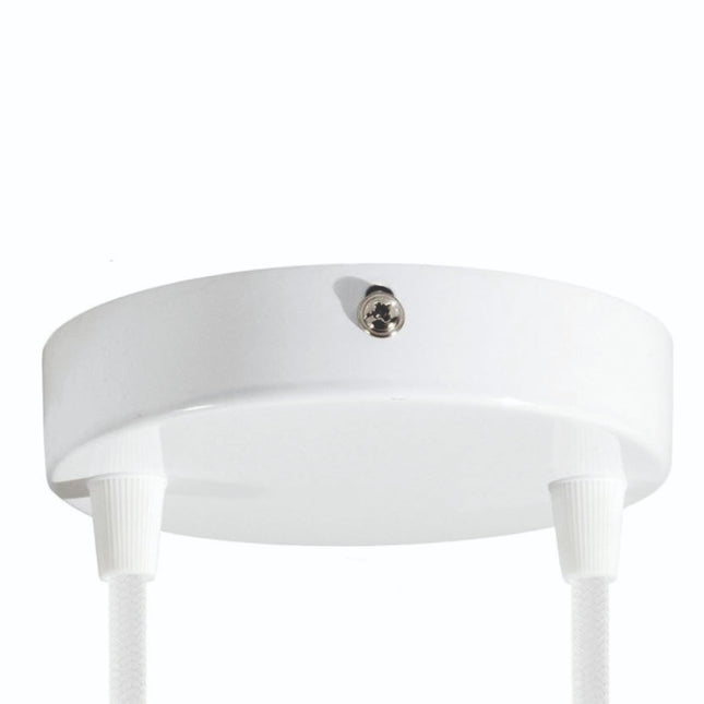 Kynda Light Plafondkap 'Levi XL' metaal - 2 snoeren - Ø120 mm | Wit