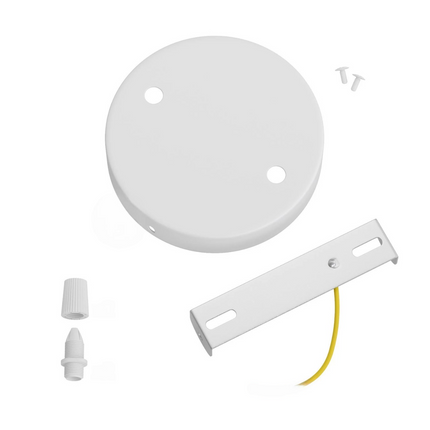 Kynda Light Plafondkap 'Levi XL' metaal - 2 snoeren - Ø120 mm | Wit