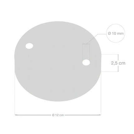 Kynda Light Plafondkap 'Levi XL' metaal - 2 snoeren - Ø120 mm | Wit
