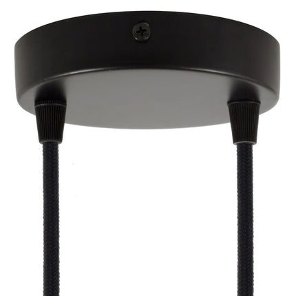 Kynda Light Plafondkap 'Levi XL' metaal - 2 snoeren - Ø120 mm | Zwart