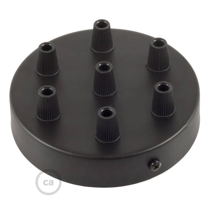 Kynda Light Plafondkap metaal - 7 snoeren | Zwart (mat)