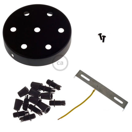 Kynda Light Plafondkap metaal - 7 snoeren | Zwart (mat)