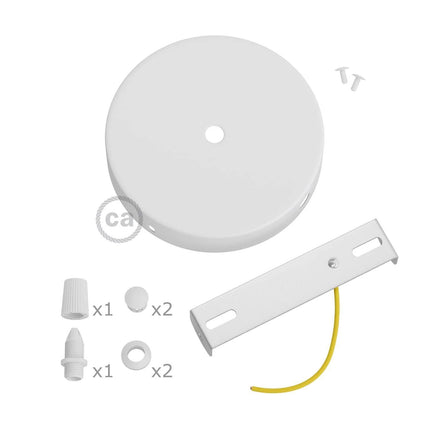 Kynda Light Plafondkap voor 1 snoer en 2 zijgaten (Ø120 mm) | Wit (mat)
