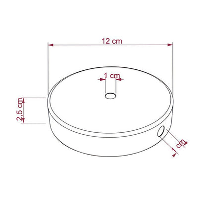 Kynda Light Plafondkap voor 1 snoer en 2 zijgaten (Ø120 mm) | Wit (mat)