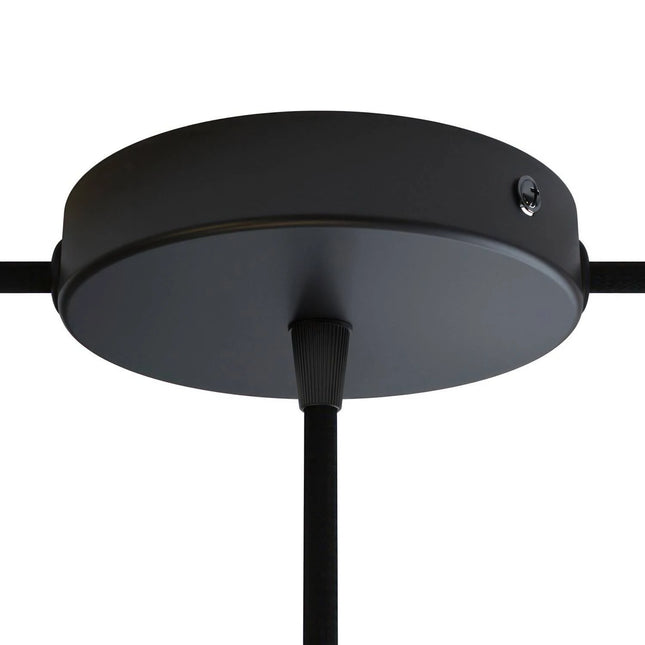 Kynda Light Plafondkap voor 1 snoer en 2 zijgaten (Ø120 mm) | Zwart (mat)