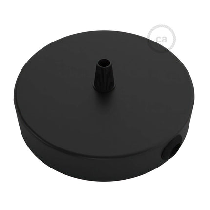 Kynda Light Plafondkap voor 1 snoer en 2 zijgaten (Ø120 mm) | Zwart (mat)