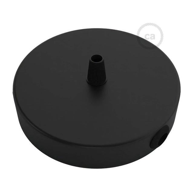 Kynda Light Plafondkap voor 1 snoer en 2 zijgaten (Ø120 mm) | Zwart (mat)