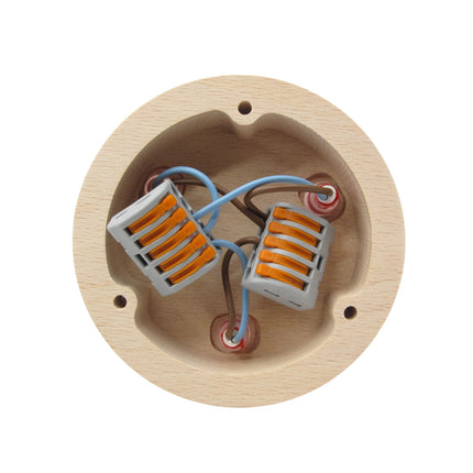 Kynda Light Plafondkap 'Woody' rond hout - 3 snoeren - Ø95mm
