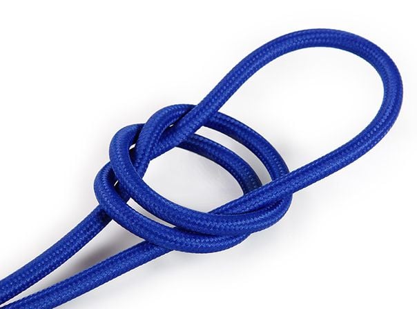 Kynda Light Strijkijzersnoer Blauw - rond, effen stof