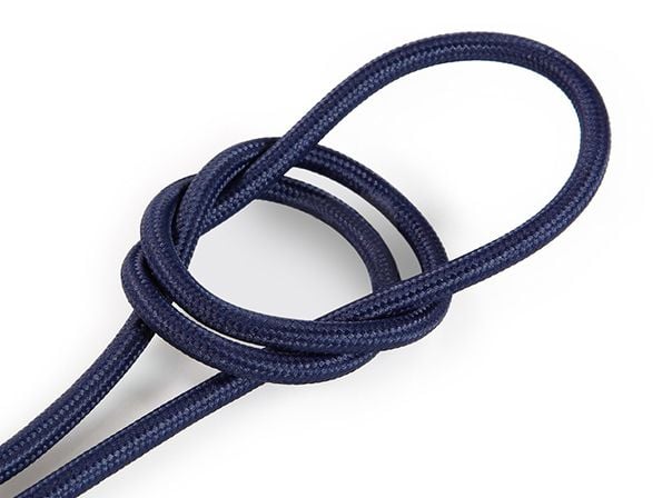 Kynda Light Strijkijzersnoer Donkerblauw - rond, effen stof