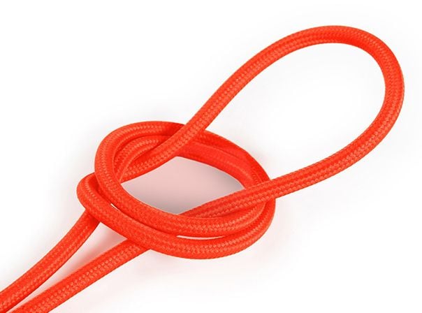 Kynda Light Strijkijzersnoer Fluor oranje - rond, effen stof