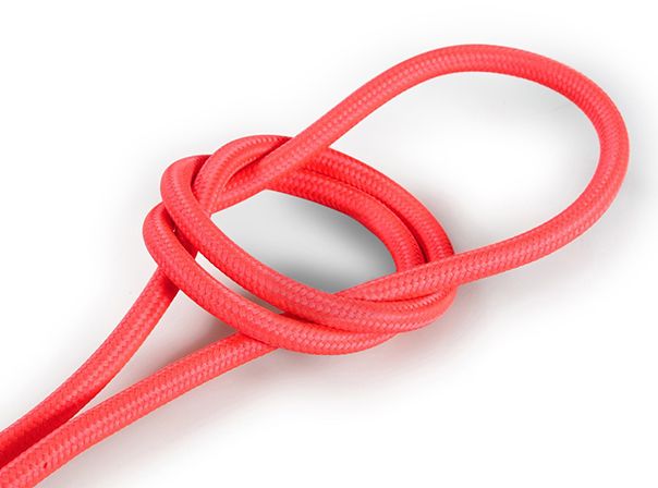 Kynda Light Strijkijzersnoer Fluor roze - rond, effen stof