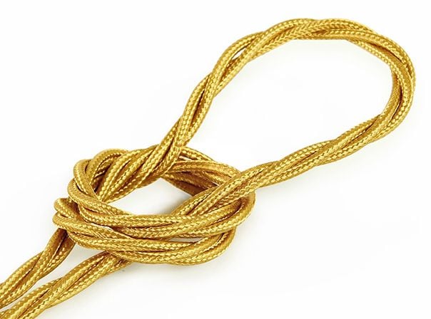 Kynda Light Strijkijzersnoer Goud - gedraaid, effen stof
