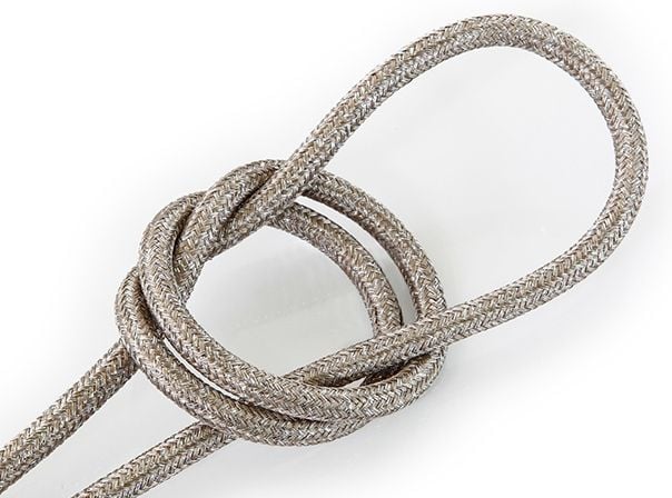 Kynda Light Strijkijzersnoer Lichtbruin (glitter) - rond, effen stof