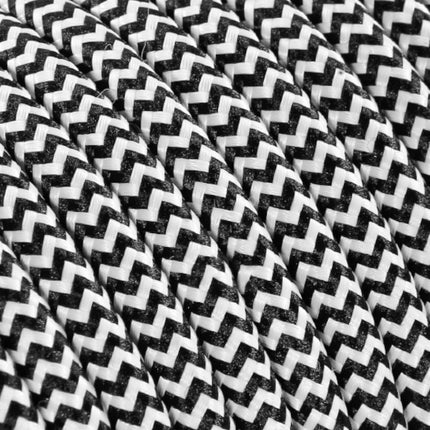Kynda Light Strijkijzersnoer - plat - zigzag patroon | Zwart & Wit
