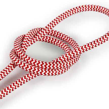 Kynda Light Strijkijzersnoer Rood & Wit - rond - zigzag patroon
