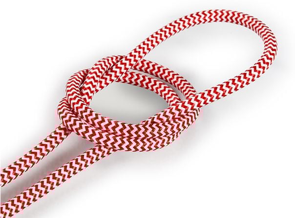 Kynda Light Strijkijzersnoer Rood & Wit - rond - zigzag patroon